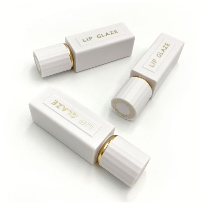 Buy Custom Logo Lip Gloss Tube With Brush Luxury Square Shape Frosted Lip Glo