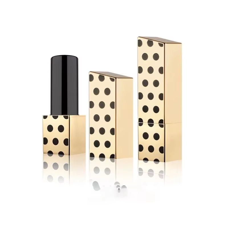 Buy Latest Hot Sale Yellow Spotted Lipstick Tube Pink Square Lipstick Tube